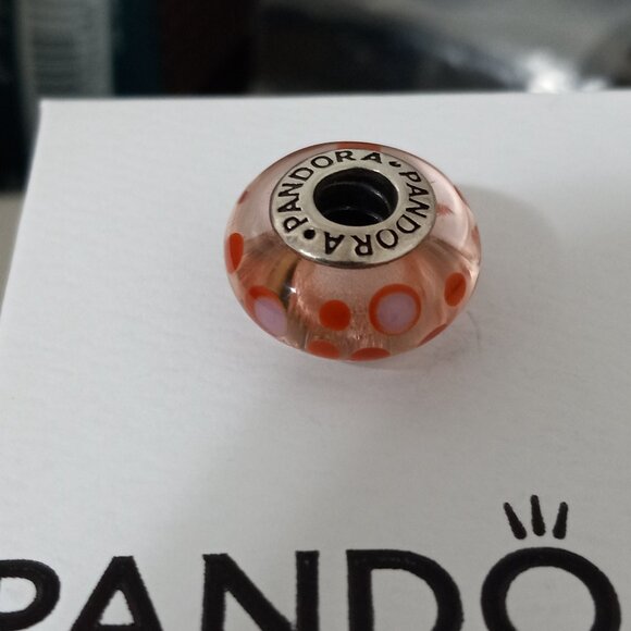 Pandora cinnamon bubbles murano glass charm, EUC - Picture 4 of 4